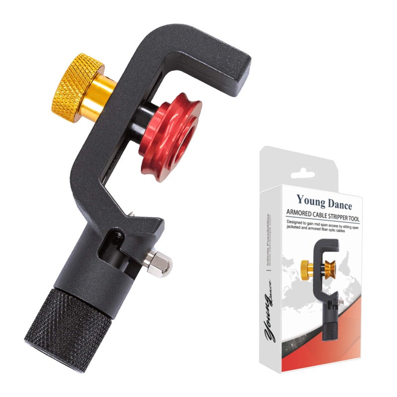 Young Dance Armored Cable Stripper 4-10mm Wire Stripper Coax Mid Span Cable Radial Cutter Slitting Ring Tools Coax Round Cable Jacket Stripping Armored Fiber Optic Cable Stripper Tools - Image 1